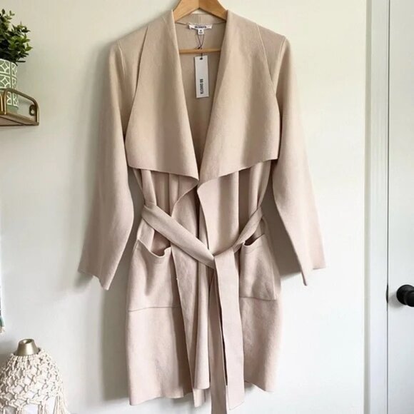 BB Dakota Belted Long Knit Cardigan in Latte NEW - Picture 2 of 6